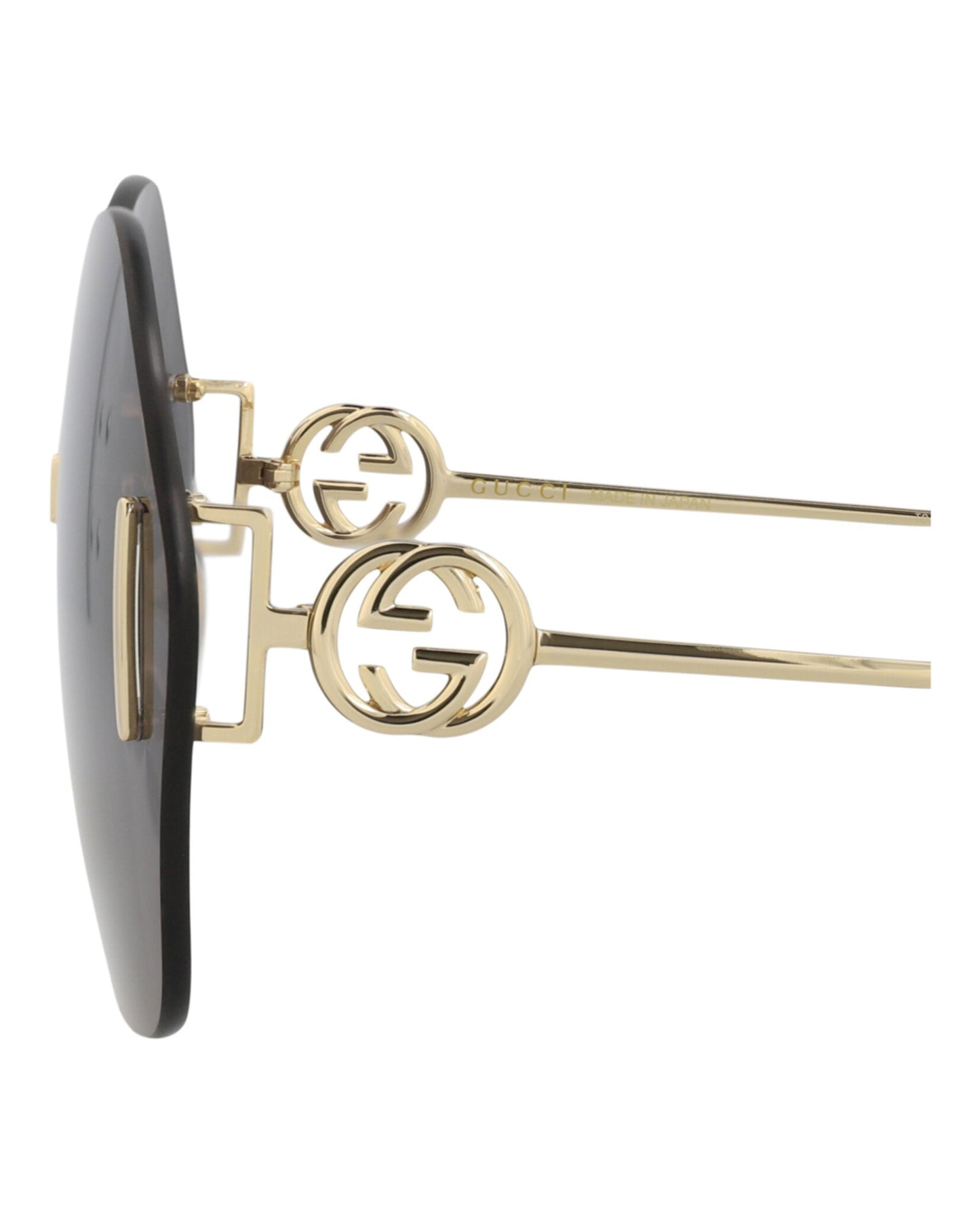 Gucci Womens Round/Oval Gold Gold Grey Fashion Designer Eyewear