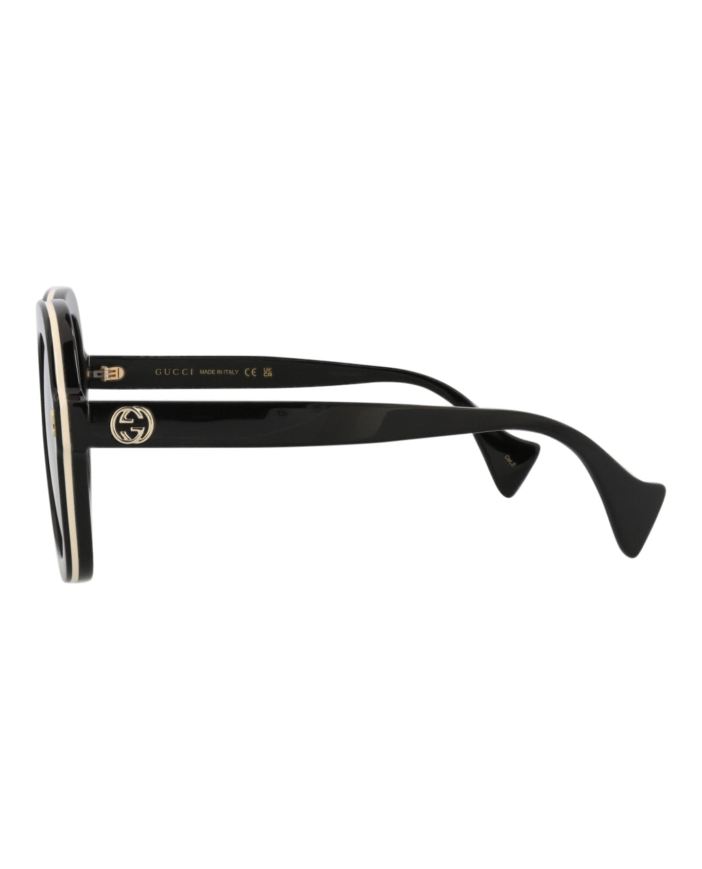 Gucci Womens Round/Oval Black Black Grey Fashion Designer Eyewear
