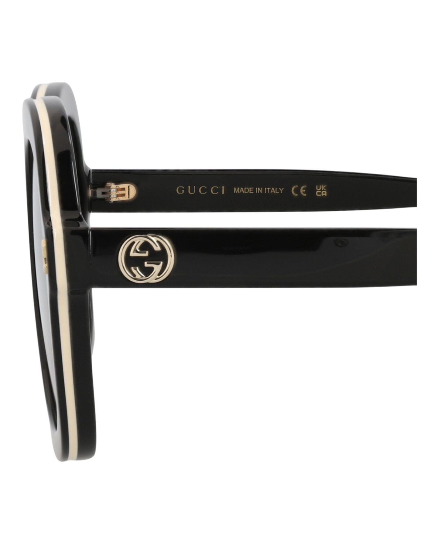 Gucci Womens Round/Oval Black Black Grey Fashion Designer Eyewear