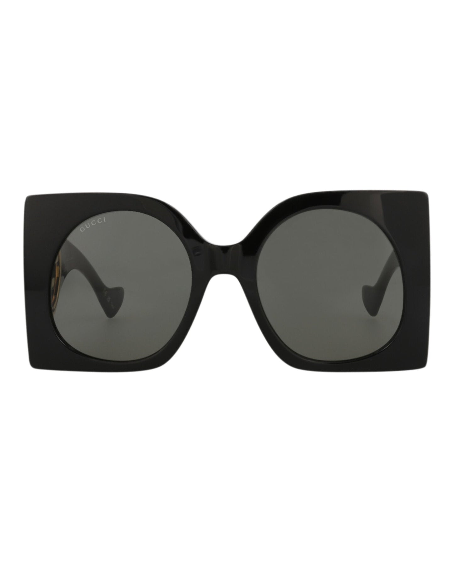 Gucci Womens Square/Rectangle Black Black Grey Fashion Designer Eyewear