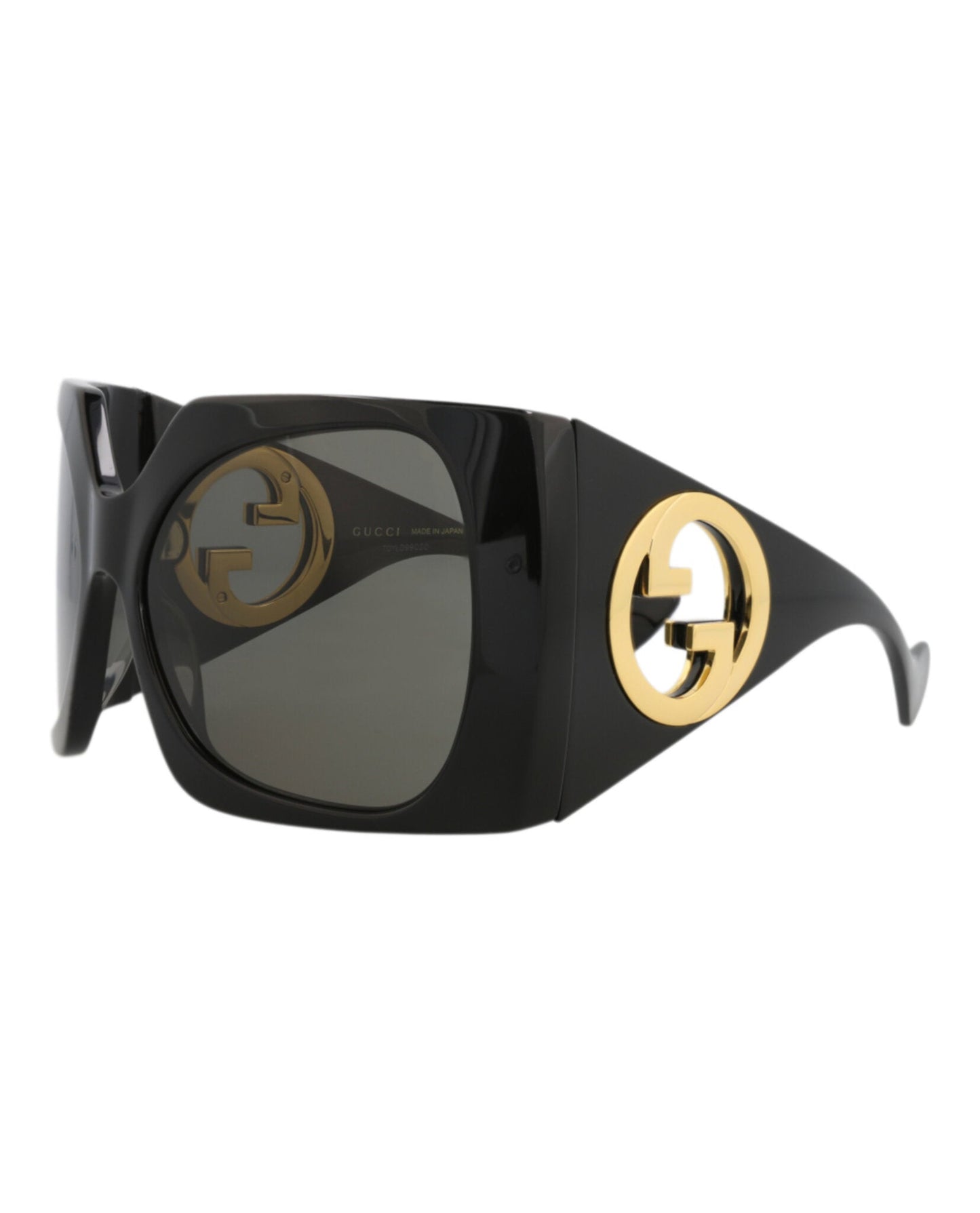 Gucci Womens Shield/Wrap Black Black Grey Fashion Designer Eyewear