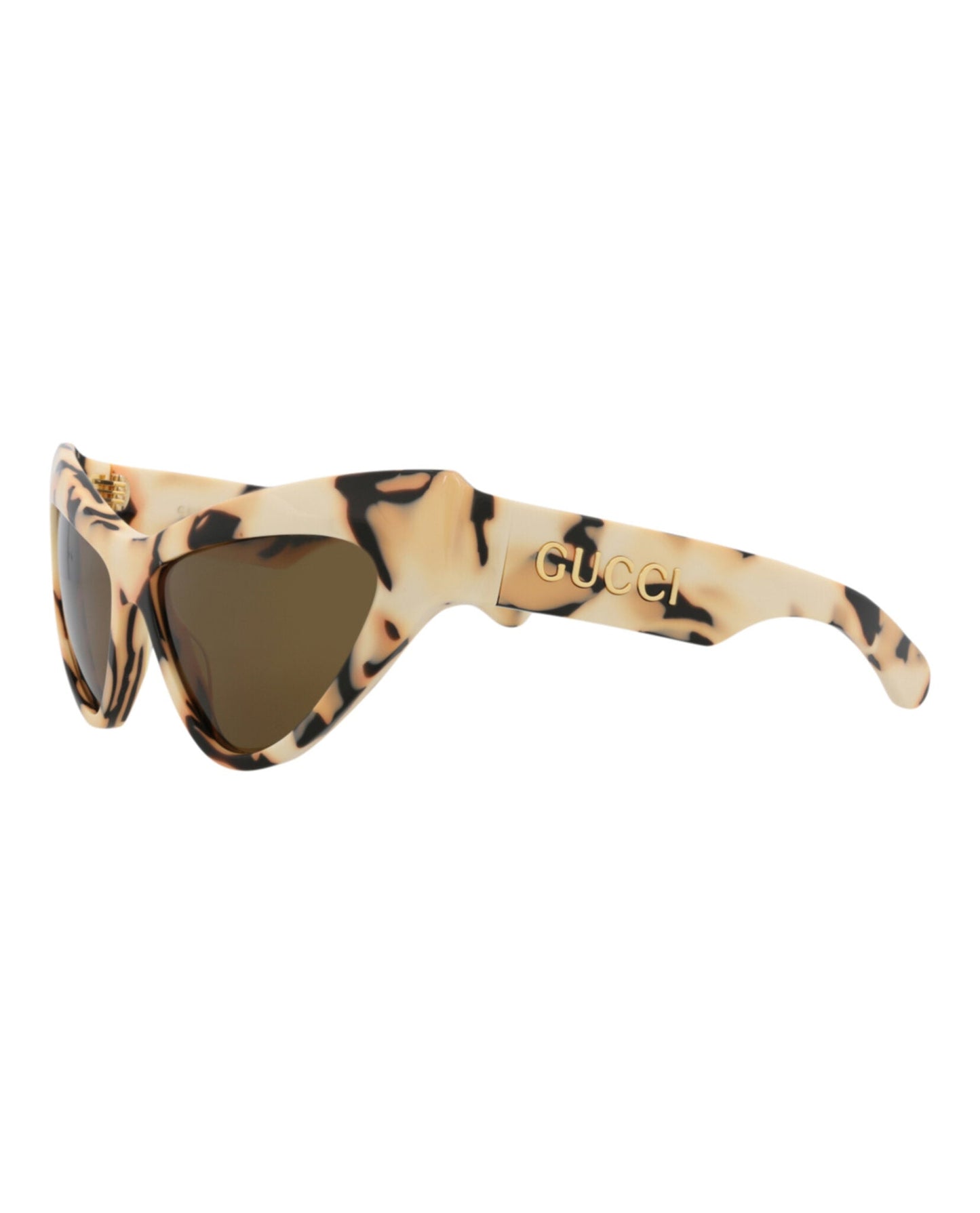 Gucci Womens Cat Eye Ivory Ivory Brown Fashion Designer Eyewear
