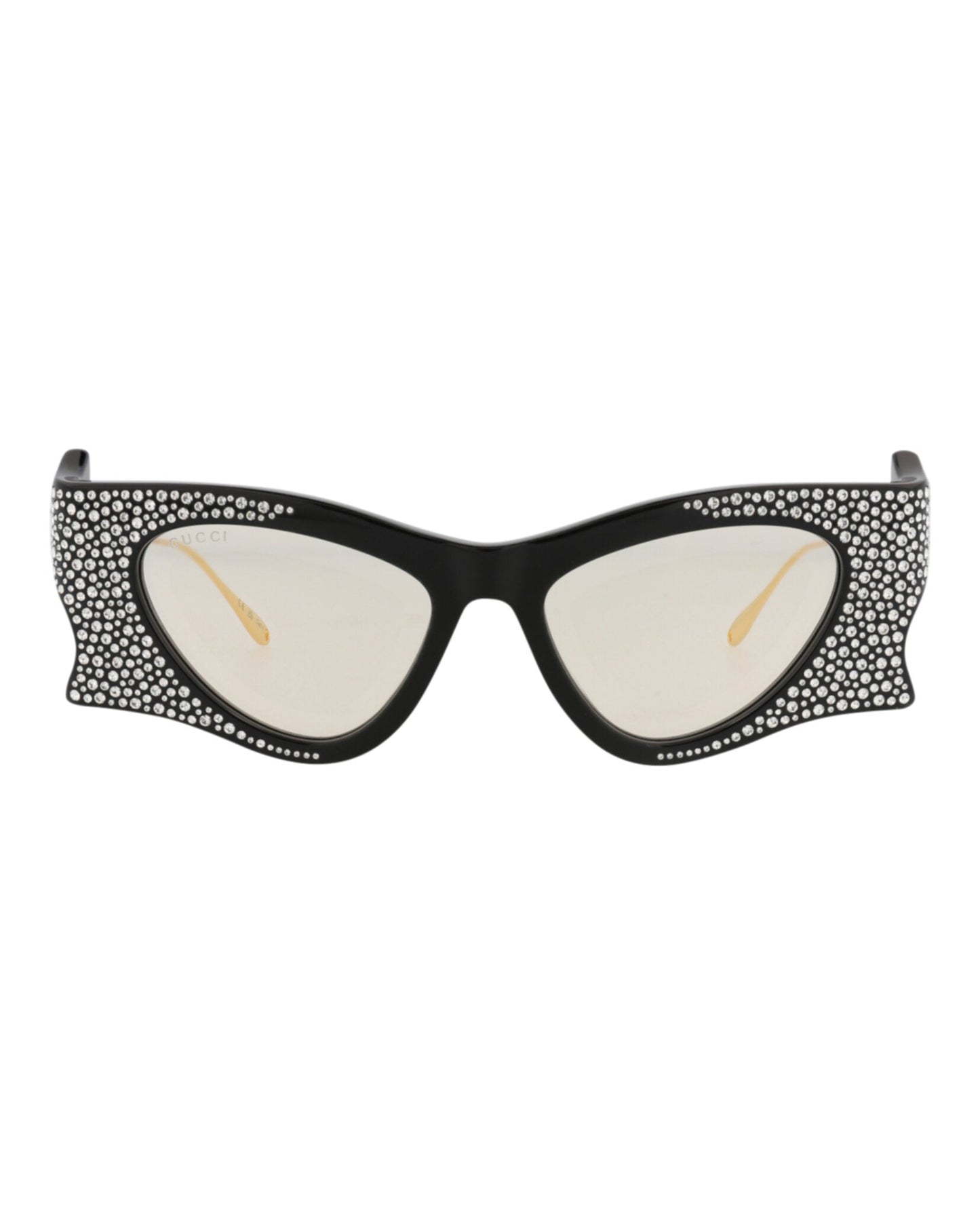 Gucci Womens Cat Eye Black Gold Yellow Fashion Designer Eyewear