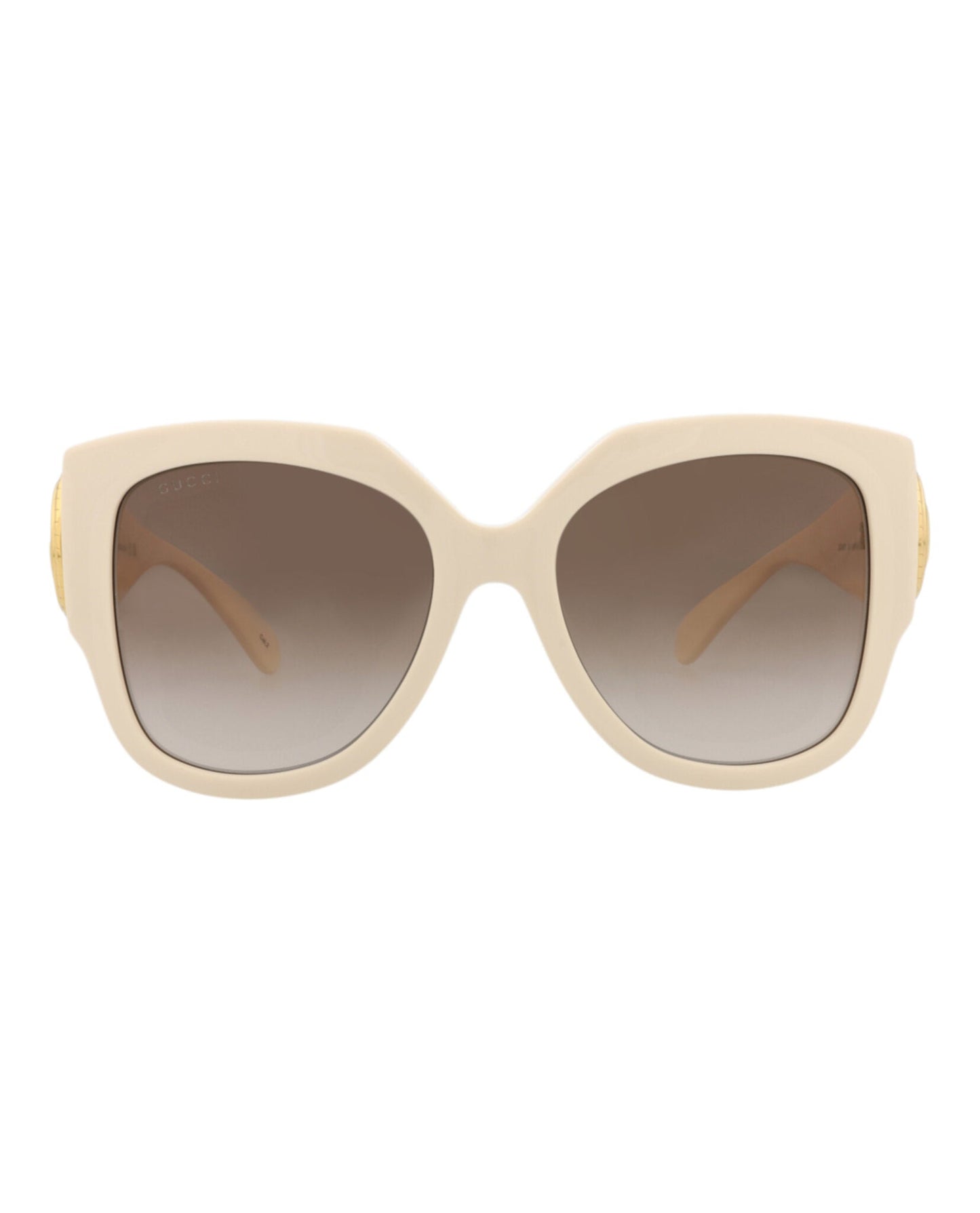 Gucci Womens Square/Rectangle Ivory Ivory Brown Fashion Designer Eyewear