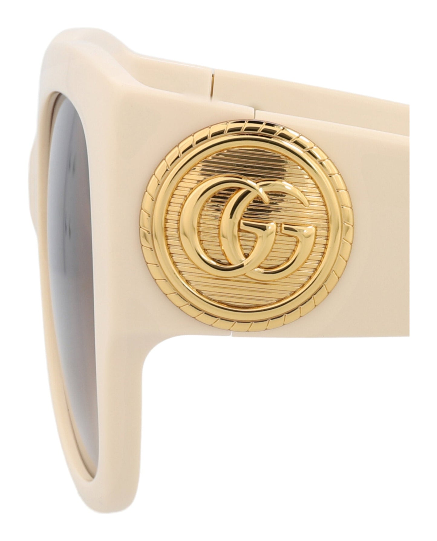 Gucci Womens Square/Rectangle Ivory Ivory Brown Fashion Designer Eyewear