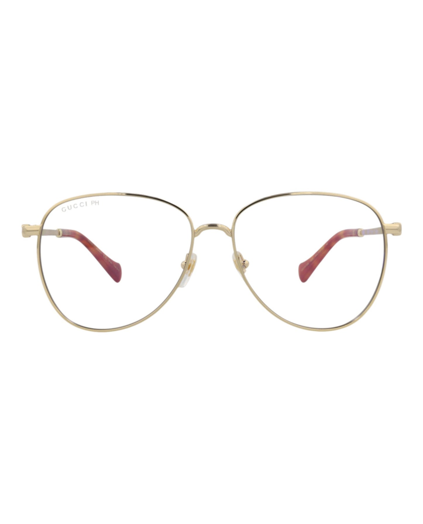 Gucci Womens Aviator Gold Gold Transparent Fashion Designer Eyewear