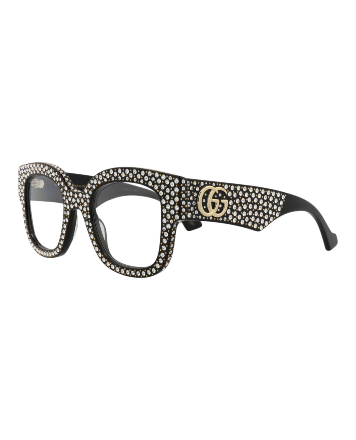 Gucci Womens Square/Rectangle Black Black Transparent Fashion Designer Eyewear