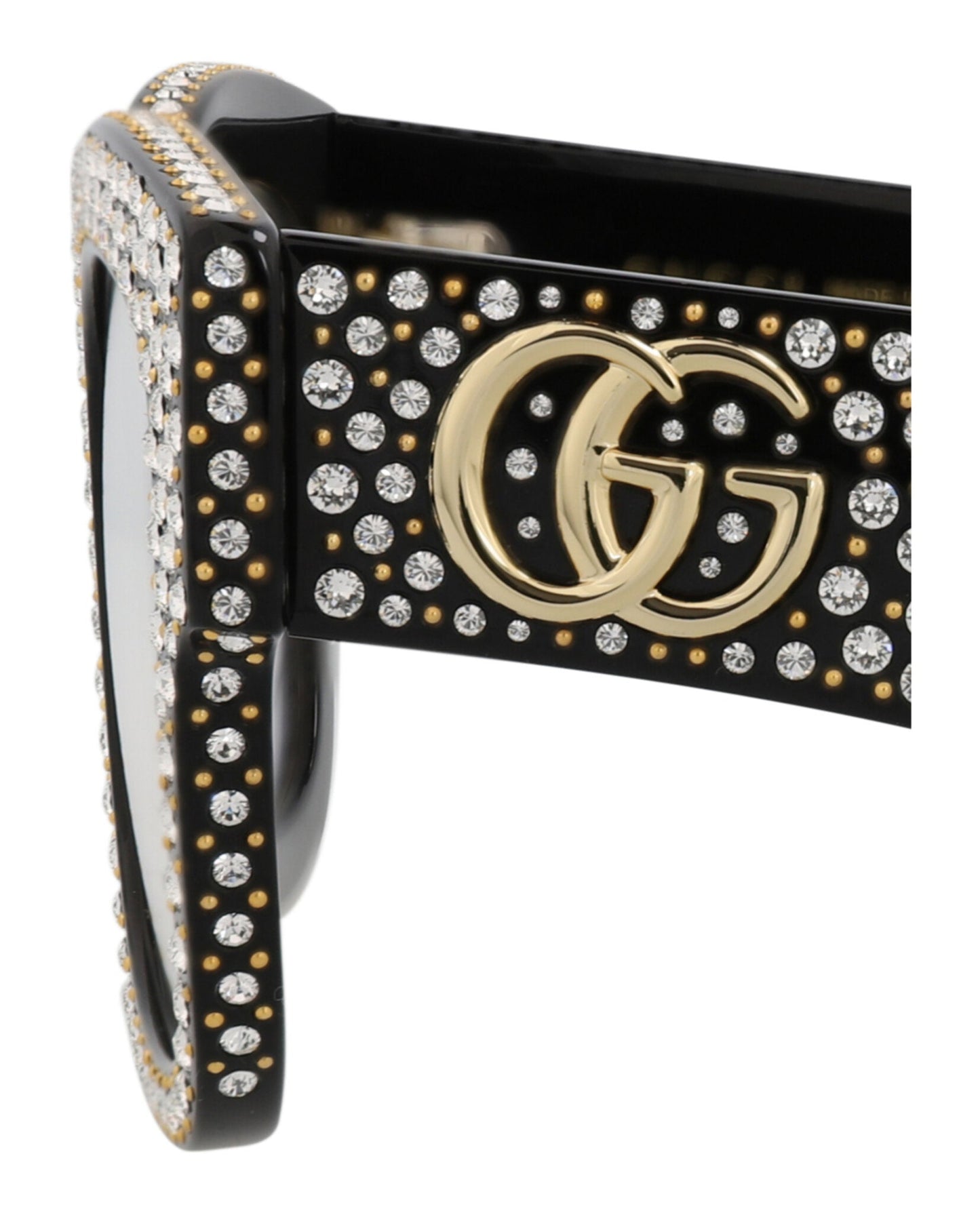 Gucci Womens Square/Rectangle Black Black Transparent Fashion Designer Eyewear