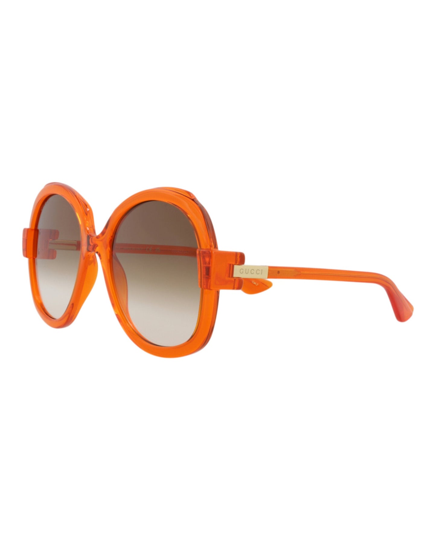 Gucci Womens Round/Oval Orange Orange Brown Fashion Designer Eyewear