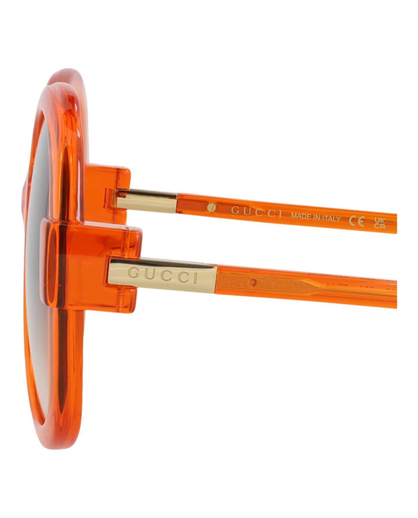 Gucci Womens Round/Oval Orange Orange Brown Fashion Designer Eyewear