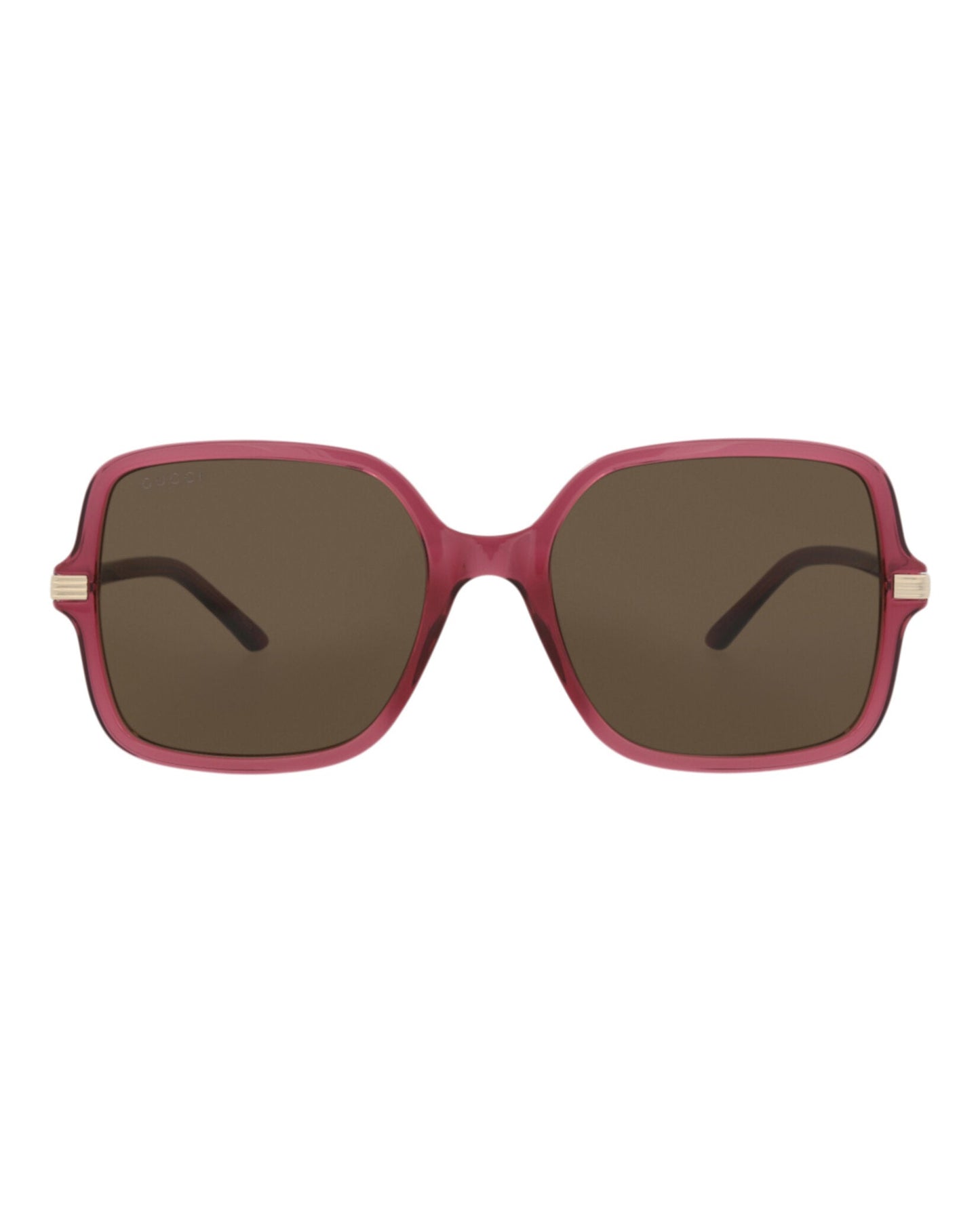 Gucci Womens Square/Rectangle Burgundy Burgundy Brown Fashion Designer Eyewear