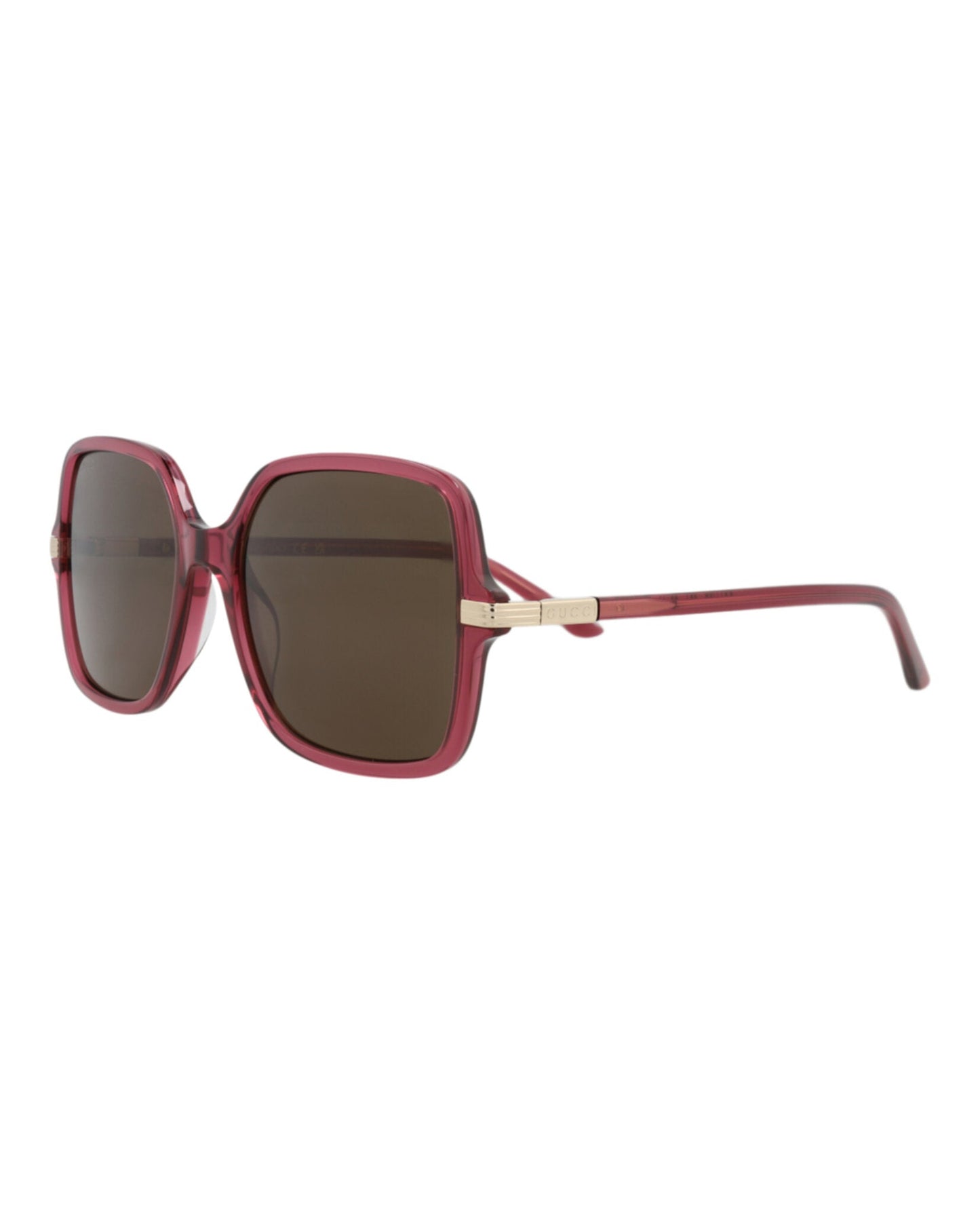 Gucci Womens Square/Rectangle Burgundy Burgundy Brown Fashion Designer Eyewear