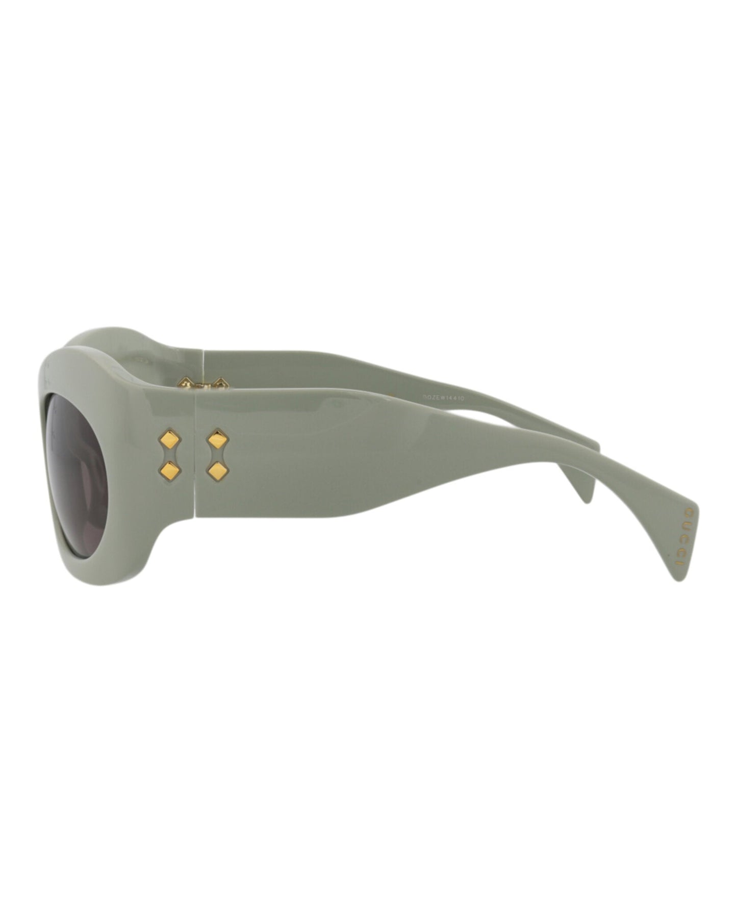 Gucci Unisex Shield/Wrap Green Green Grey Fashion Designer Eyewear
