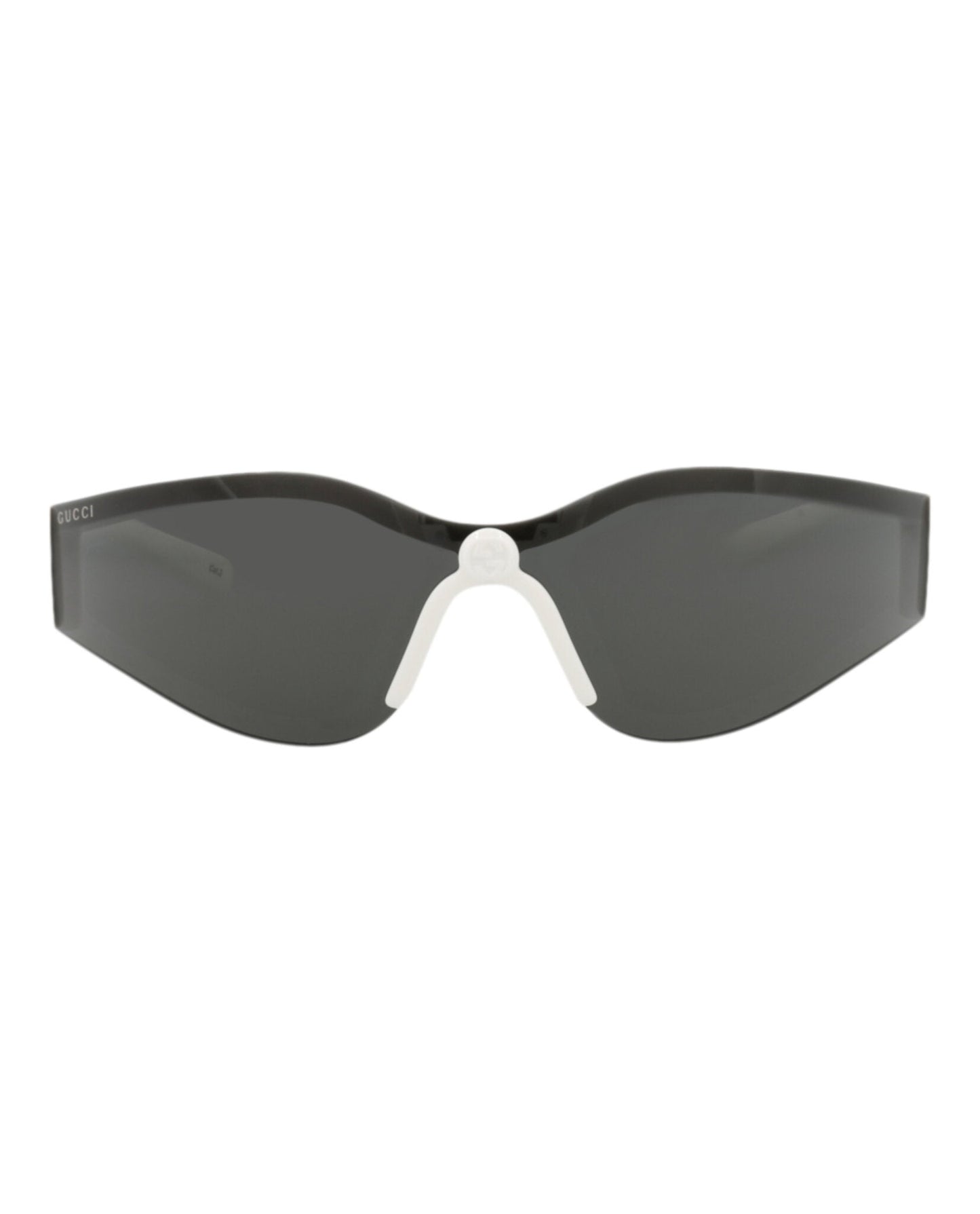 Gucci Womens Shield/Wrap White White Grey Fashion Designer Eyewear