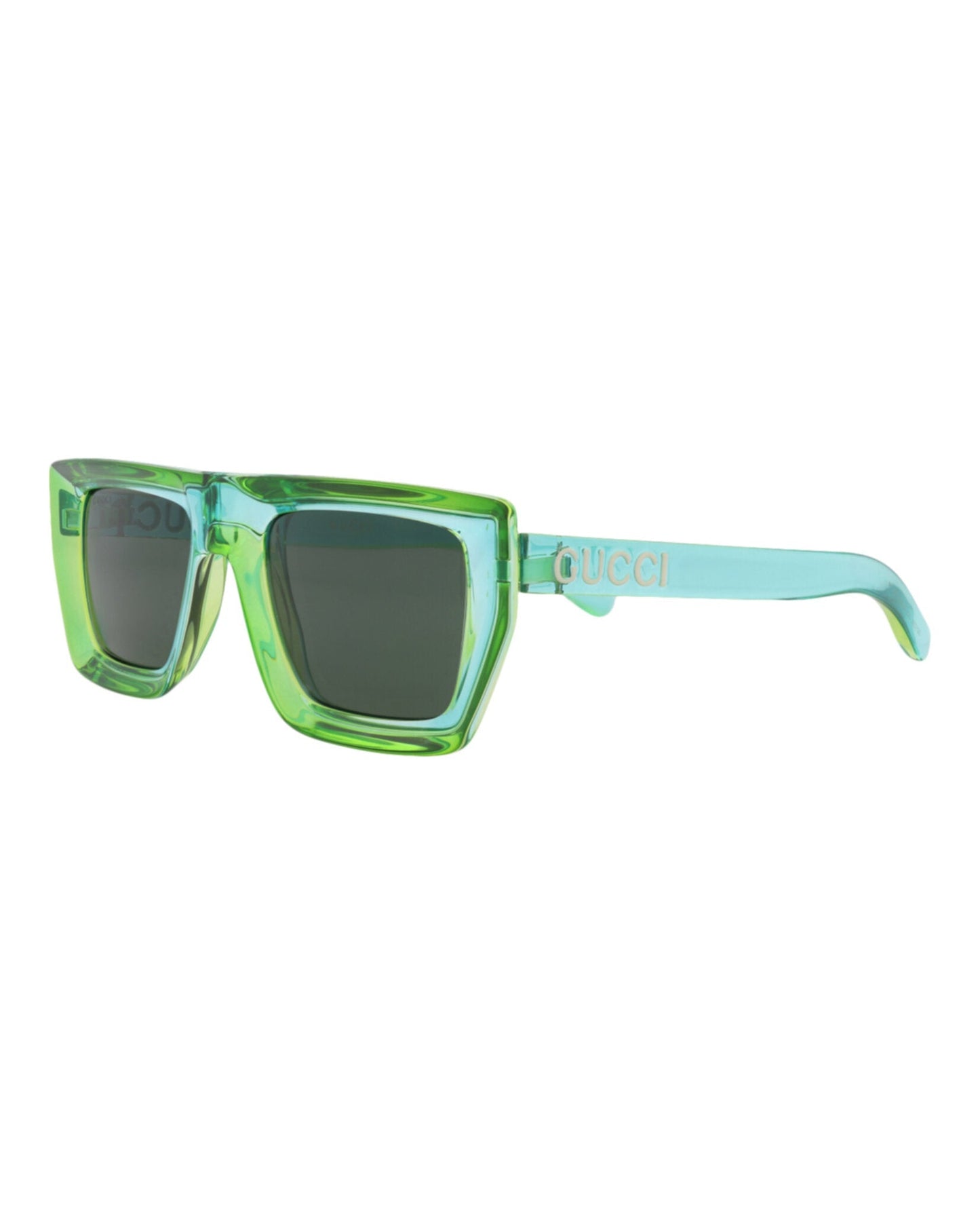 Gucci Unisex Square/Rectangle Green Green Green Fashion Designer Eyewear
