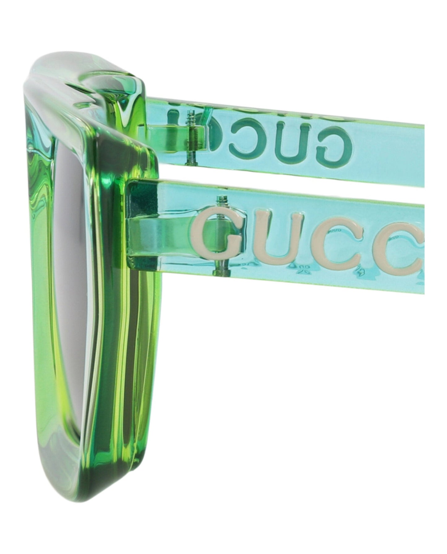 Gucci Unisex Square/Rectangle Green Green Green Fashion Designer Eyewear