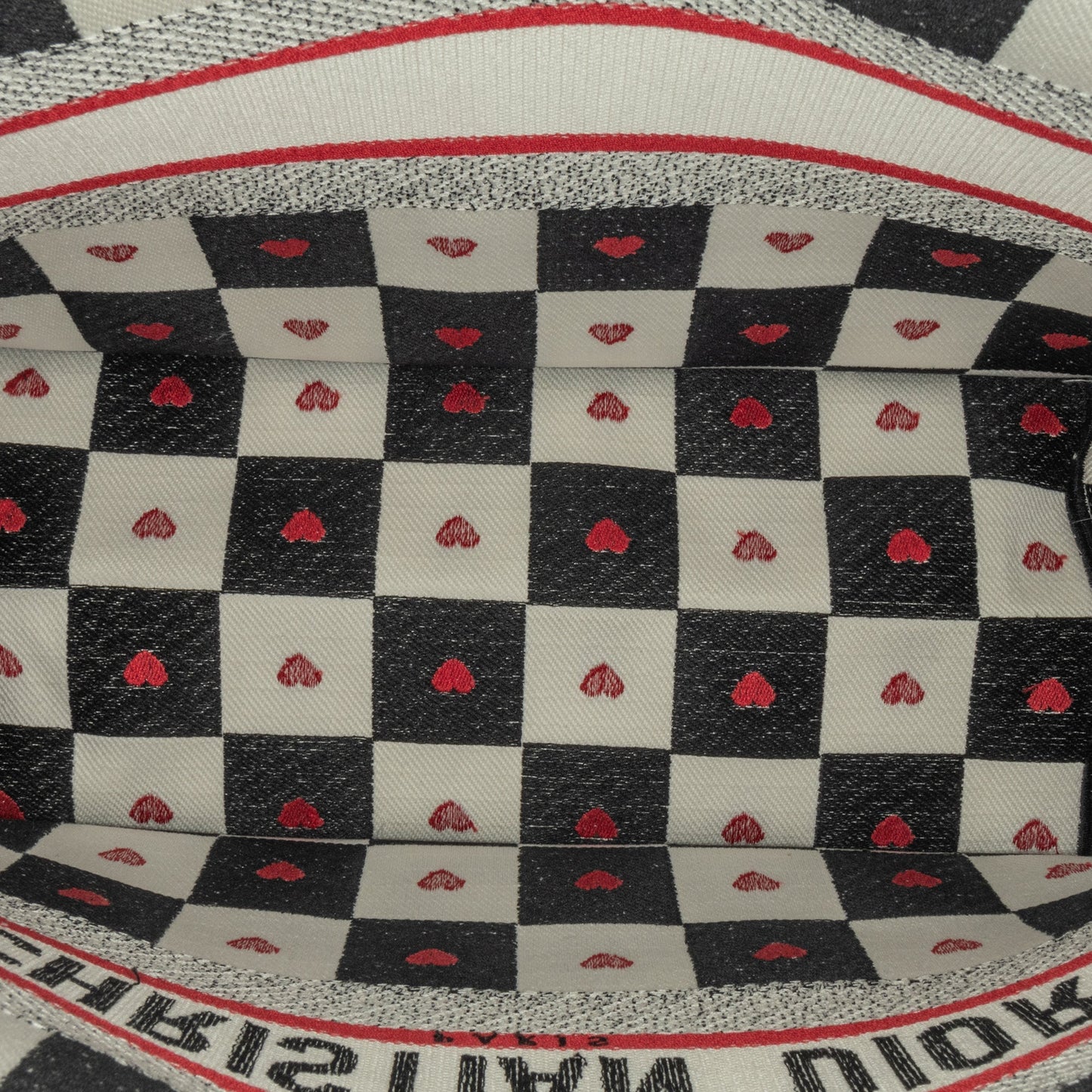 White Dior DiorAmour Medium Canvas D-Chess Book Tote