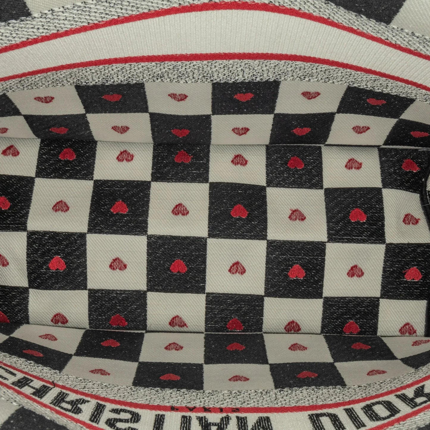 White Dior DiorAmour Medium Canvas D-Chess Book Tote