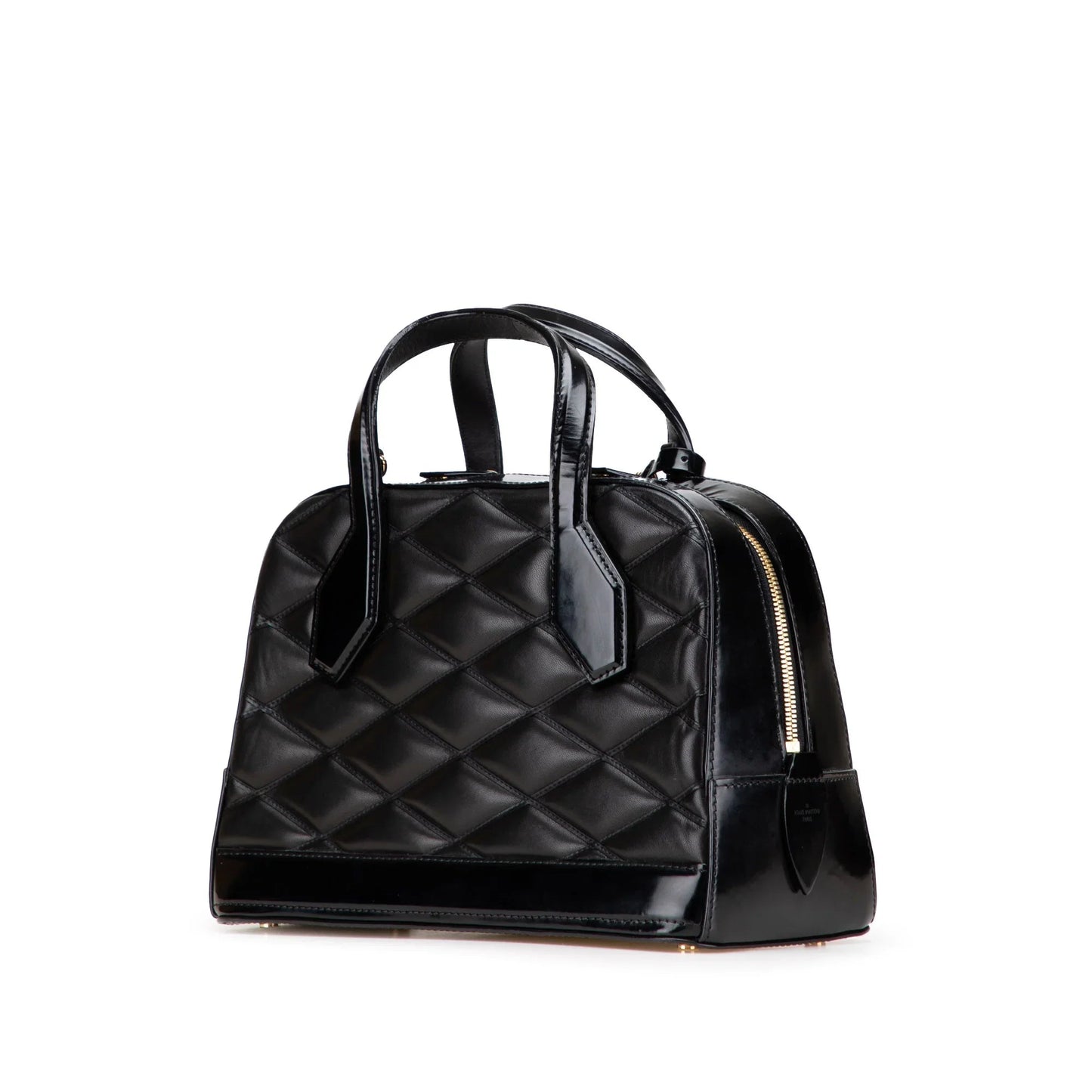 Black Louis Vuitton Quilted Lambskin Malletage Dora PM Satchel