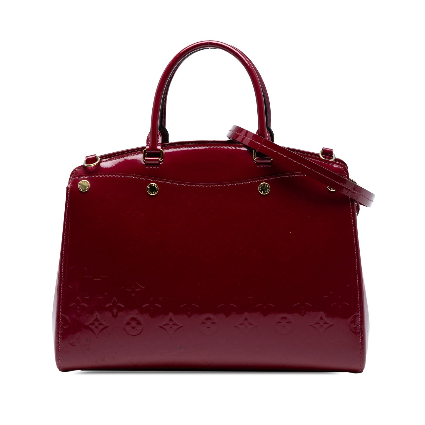 Red Louis Vuitton Monogram Vernis Brea MM Satchel