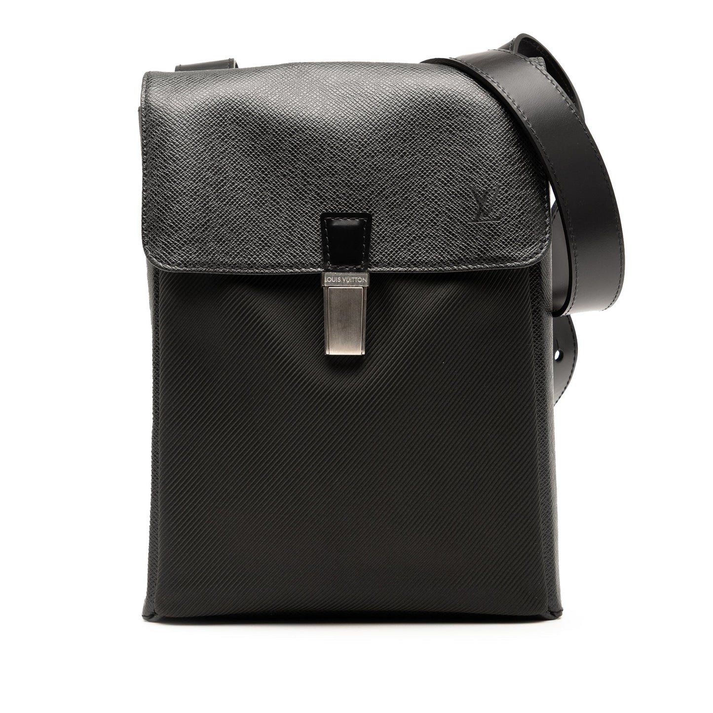 Black Louis Vuitton Taiga Saratov PM Crossbody Bag