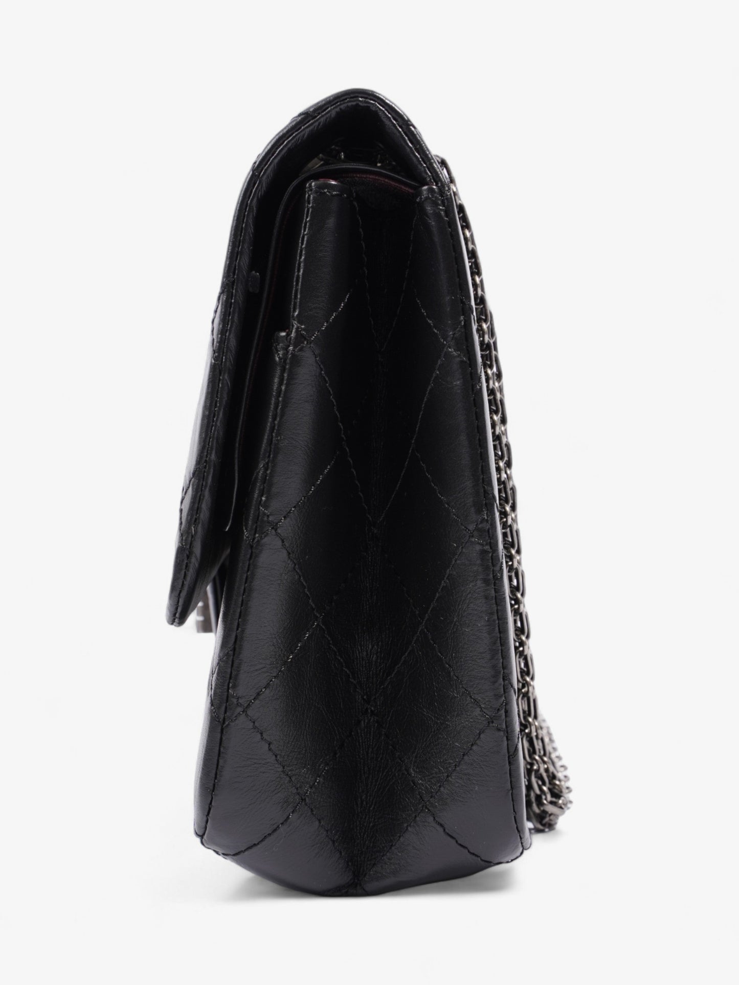 Chanel 2.55 Reissue Black Aged Calfskin Leather Maxi