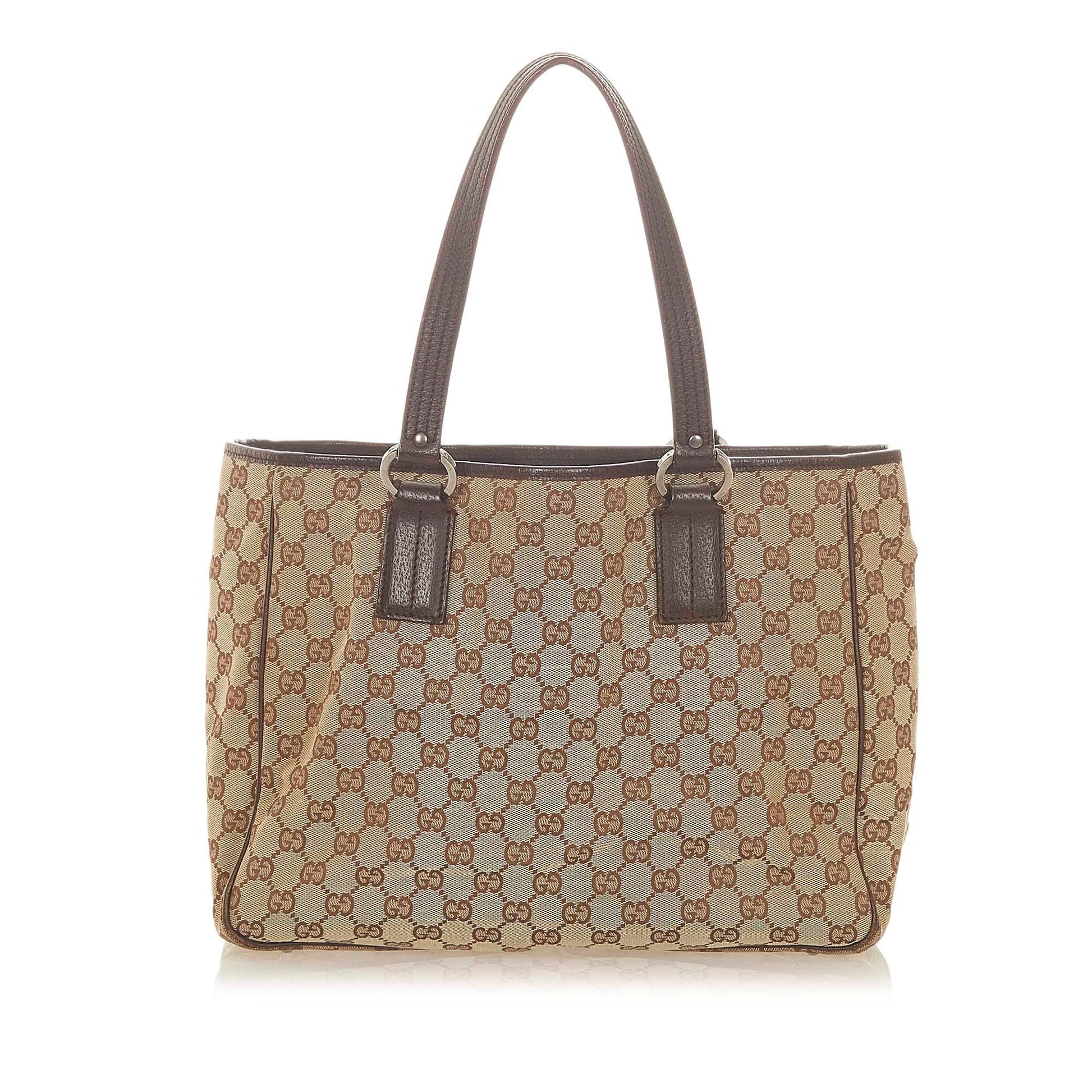 Gucci Leather Canvas Tote