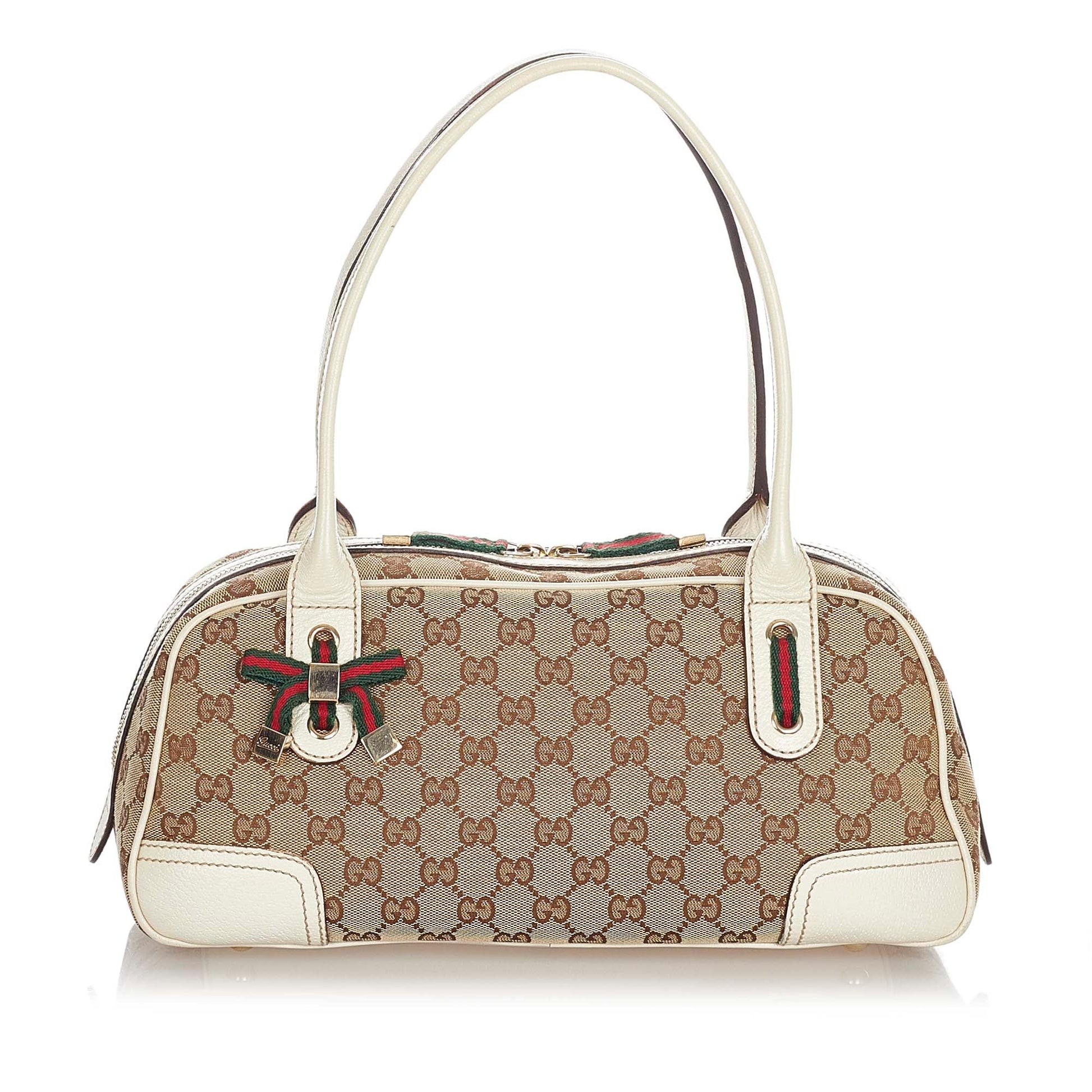 Gucci Leather Canvas Shoulder Bag