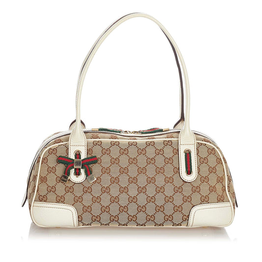 Gucci Leather Canvas Shoulder Bag