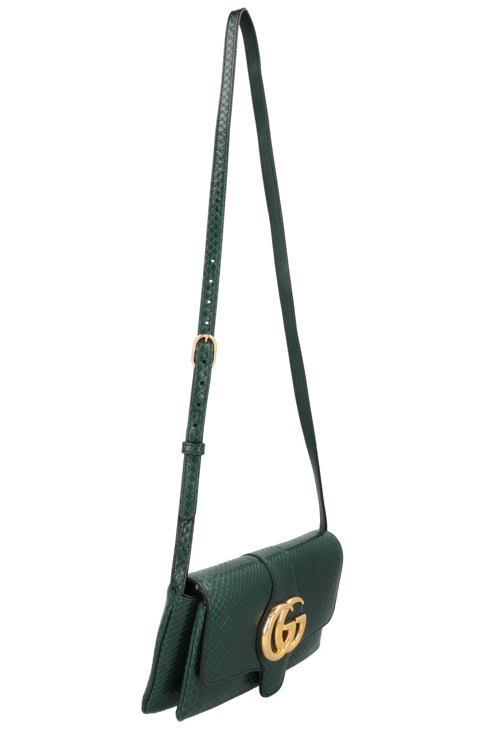 GUCCI Small Arli Crossbody Bag Python Green