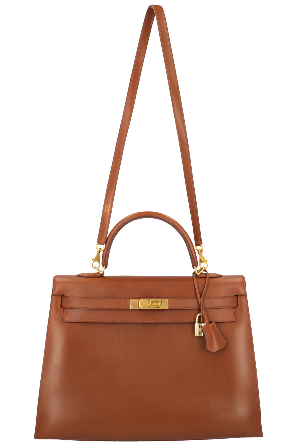 HERMES Kelly 35 Sellier Box Fauve