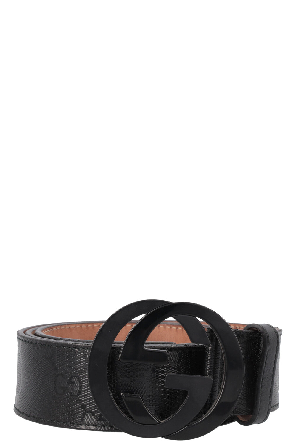 GUCCI Interlocking GG Supreme Canvas Belt Black