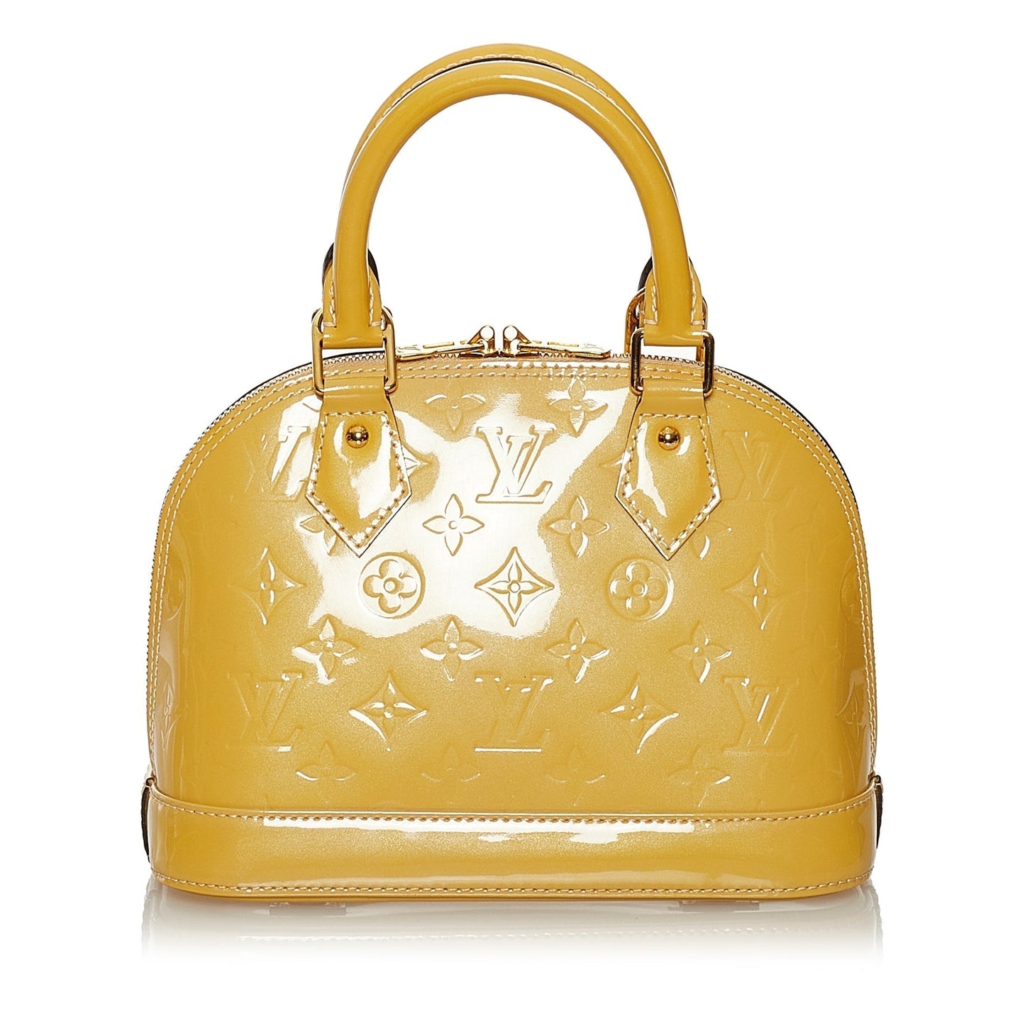 Louis Vuitton Alma BB Yellow Vernis Handbag
