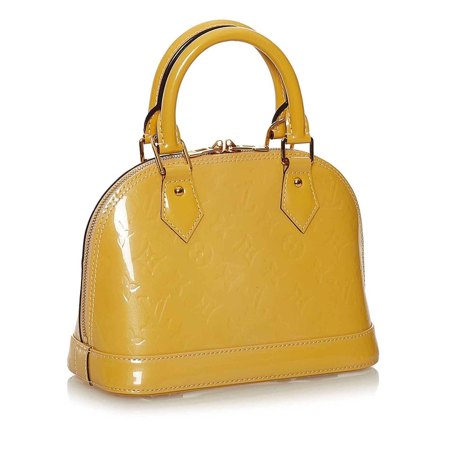 Louis Vuitton Alma BB Yellow Vernis Handbag
