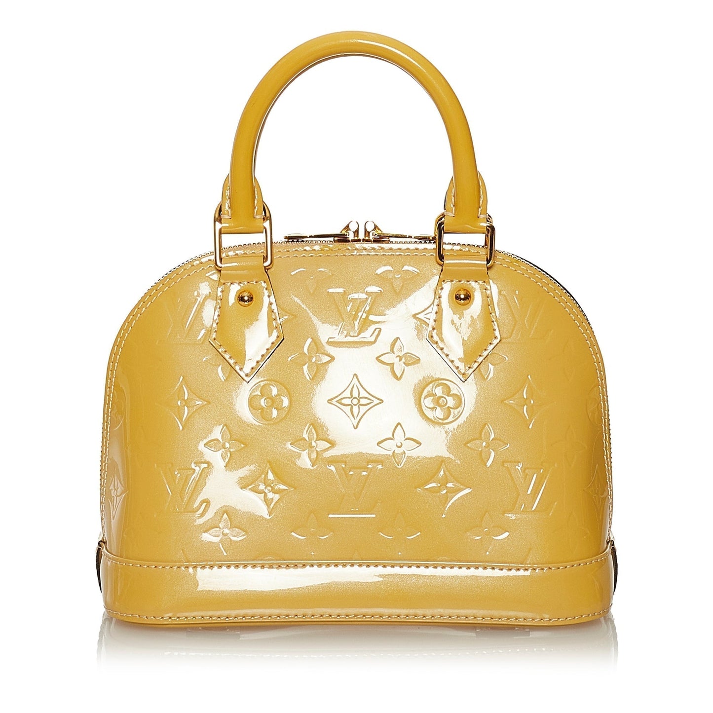 Louis Vuitton Alma BB Yellow Vernis Handbag