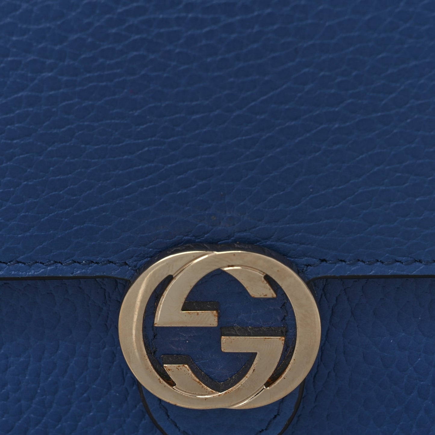 Gucci Dollar Calfskin Interlocking G Chain Wallet  Caspian