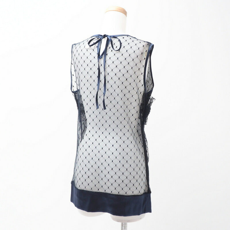 CHANEL blo  100% polyamide, 100% silk, 95% silk, 5% spandex Navy Women S|M