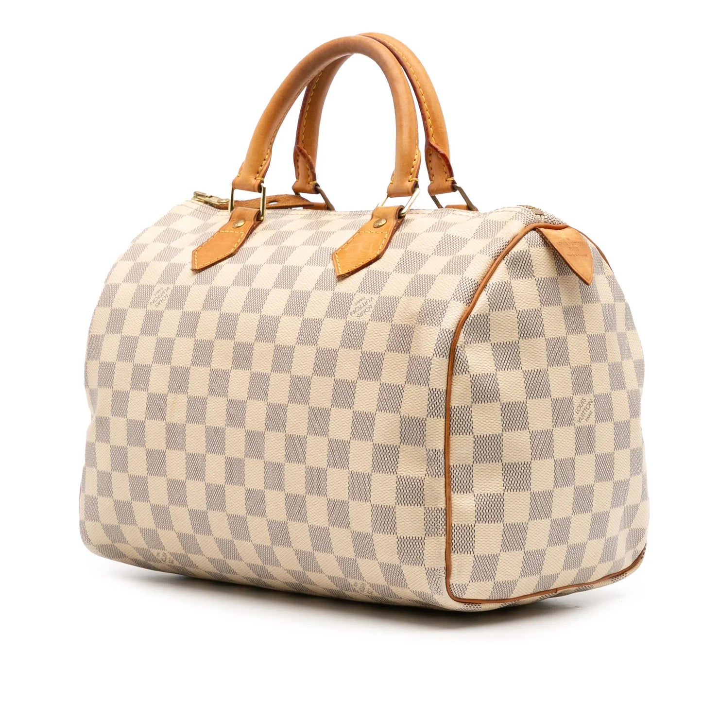 White Louis Vuitton Damier Azur Speedy 30 Boston Bag