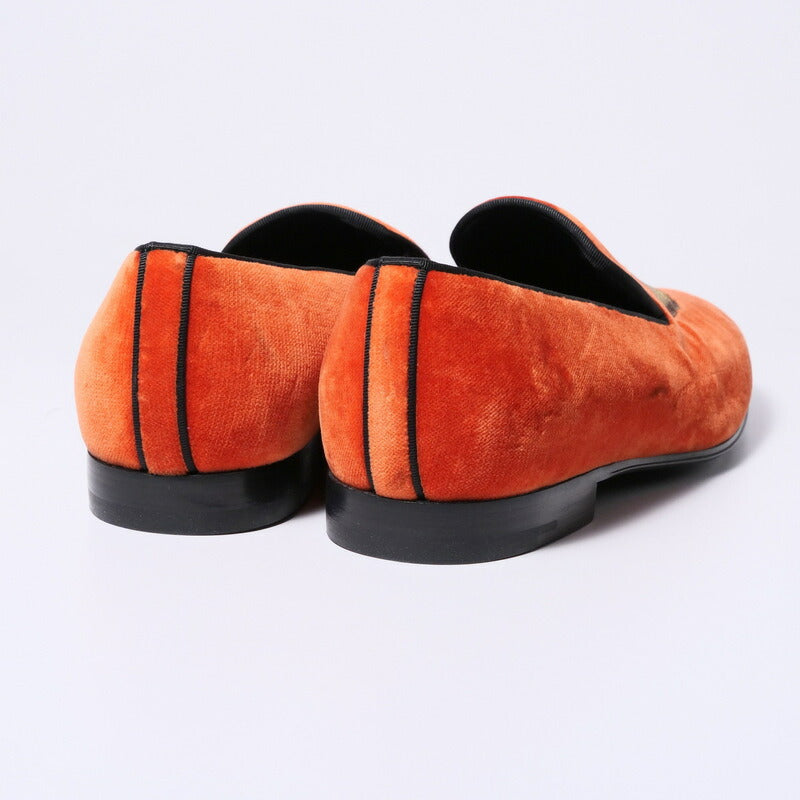 LOUIS VUITTON Slip-on Velor Orange mens 6.5
