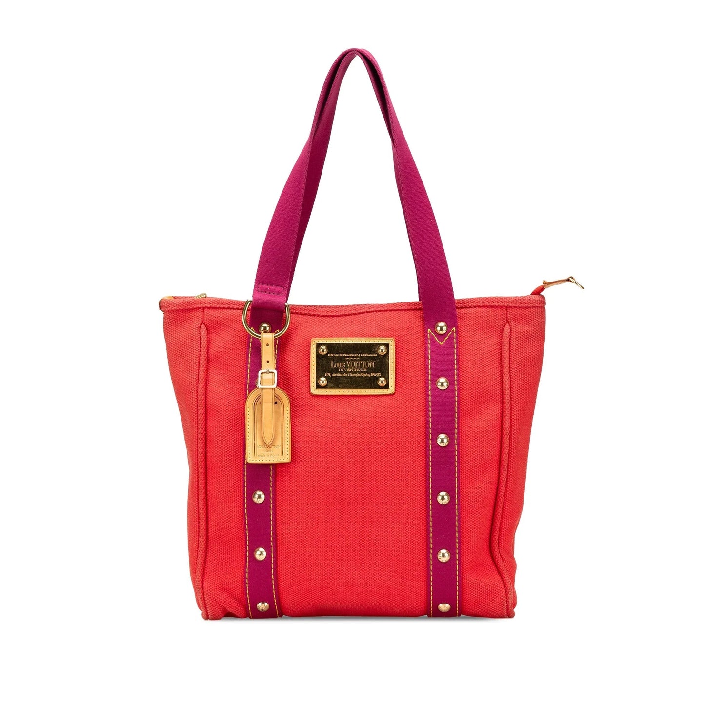 Red Louis Vuitton Antigua Cabas MM Tote Bag