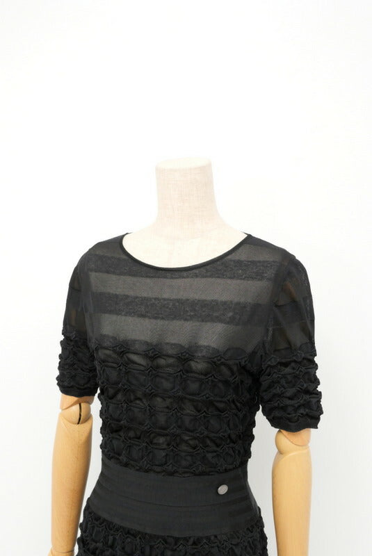 CHANEL knit P56249K07335 rayon, cotton black Women 38