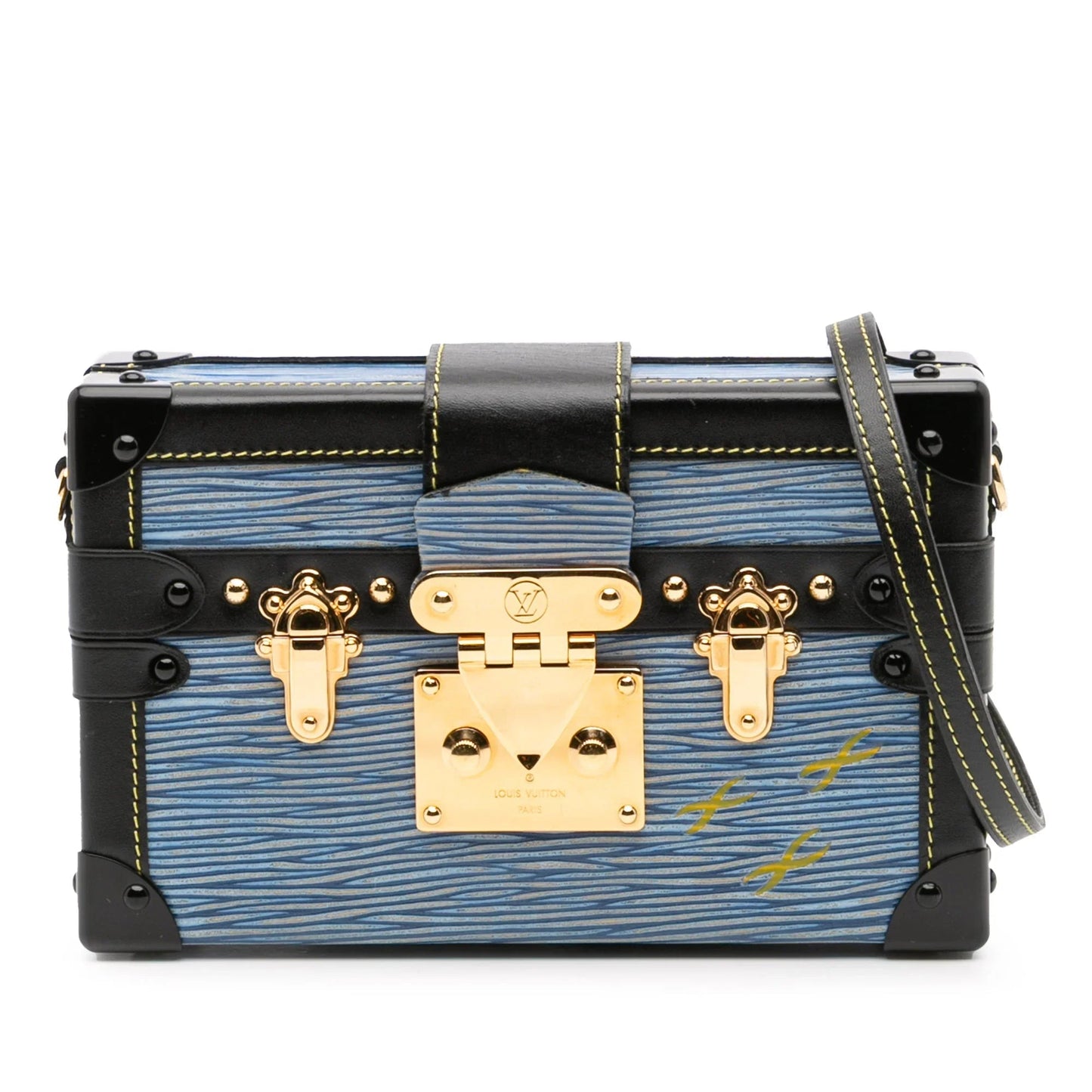 Blue Louis Vuitton Epi Petit Malle Crossbody Bag