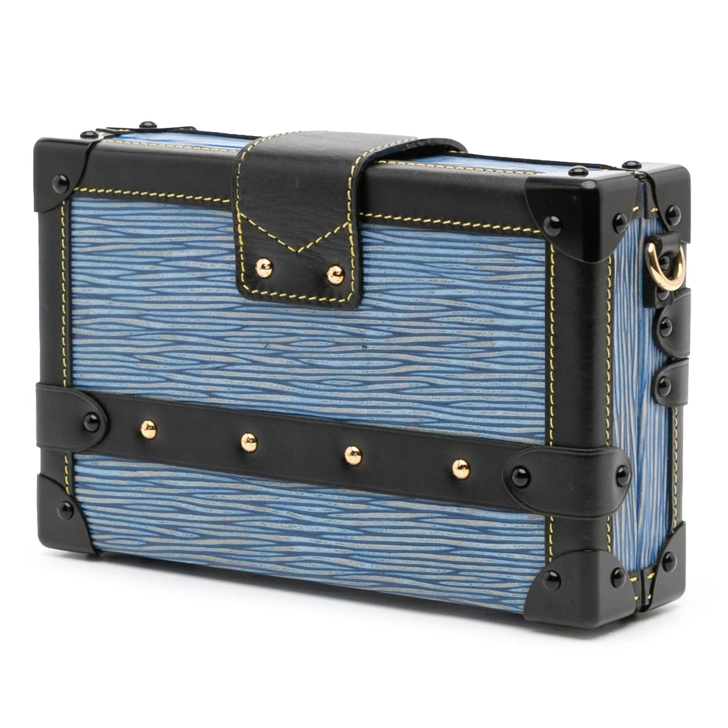 Blue Louis Vuitton Epi Petit Malle Crossbody Bag