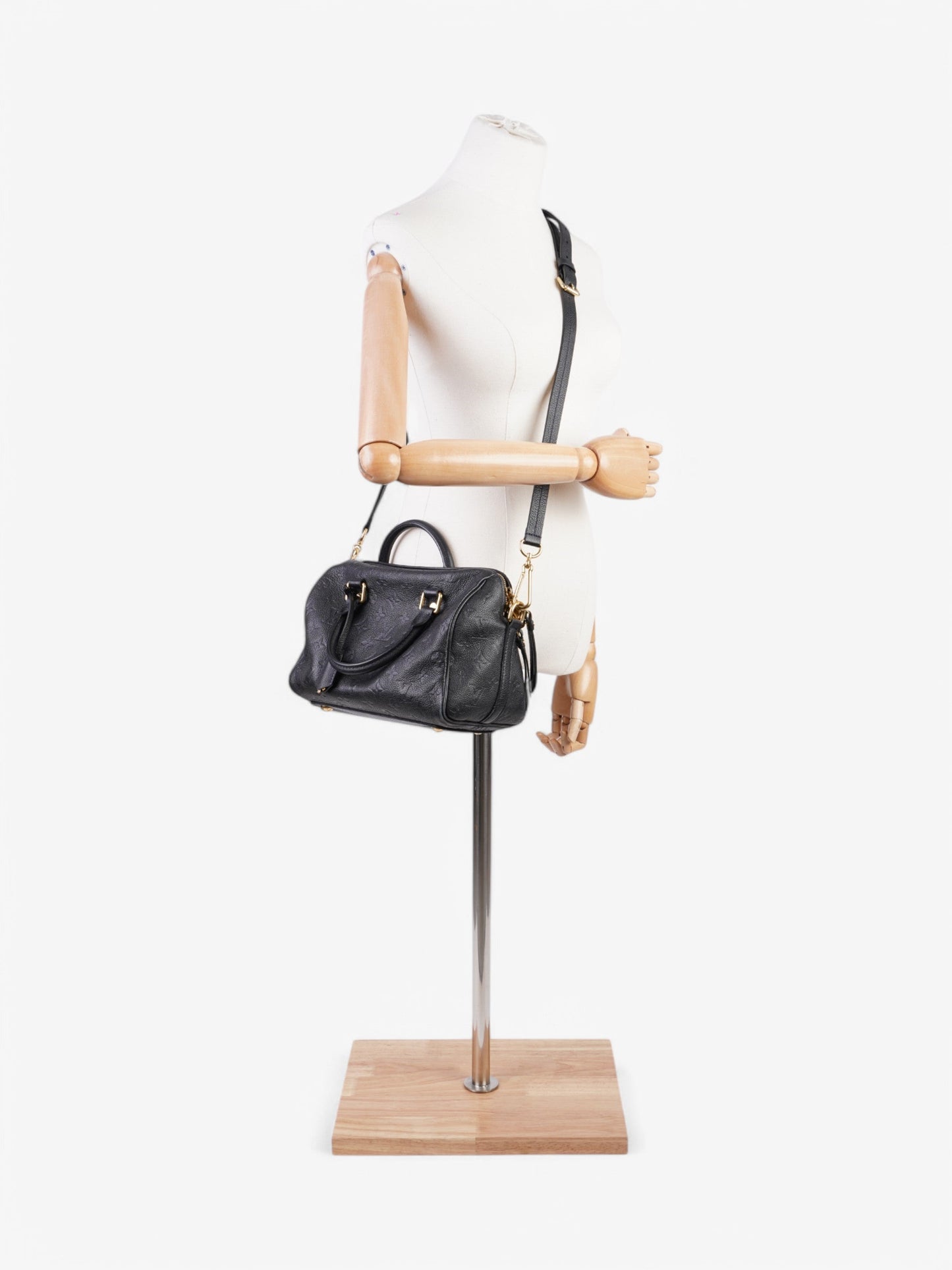 Louis Vuitton Speedy Bandouliere Black Empreinte Leather 25
