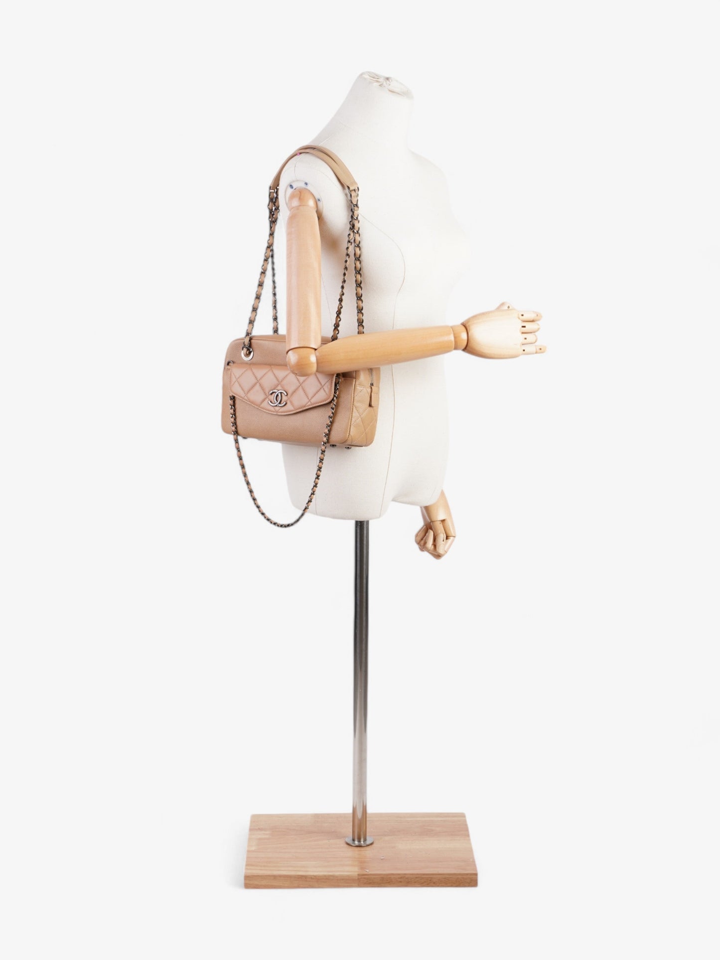 Chanel Coco Break Camera Bag Beige Caviar Leather