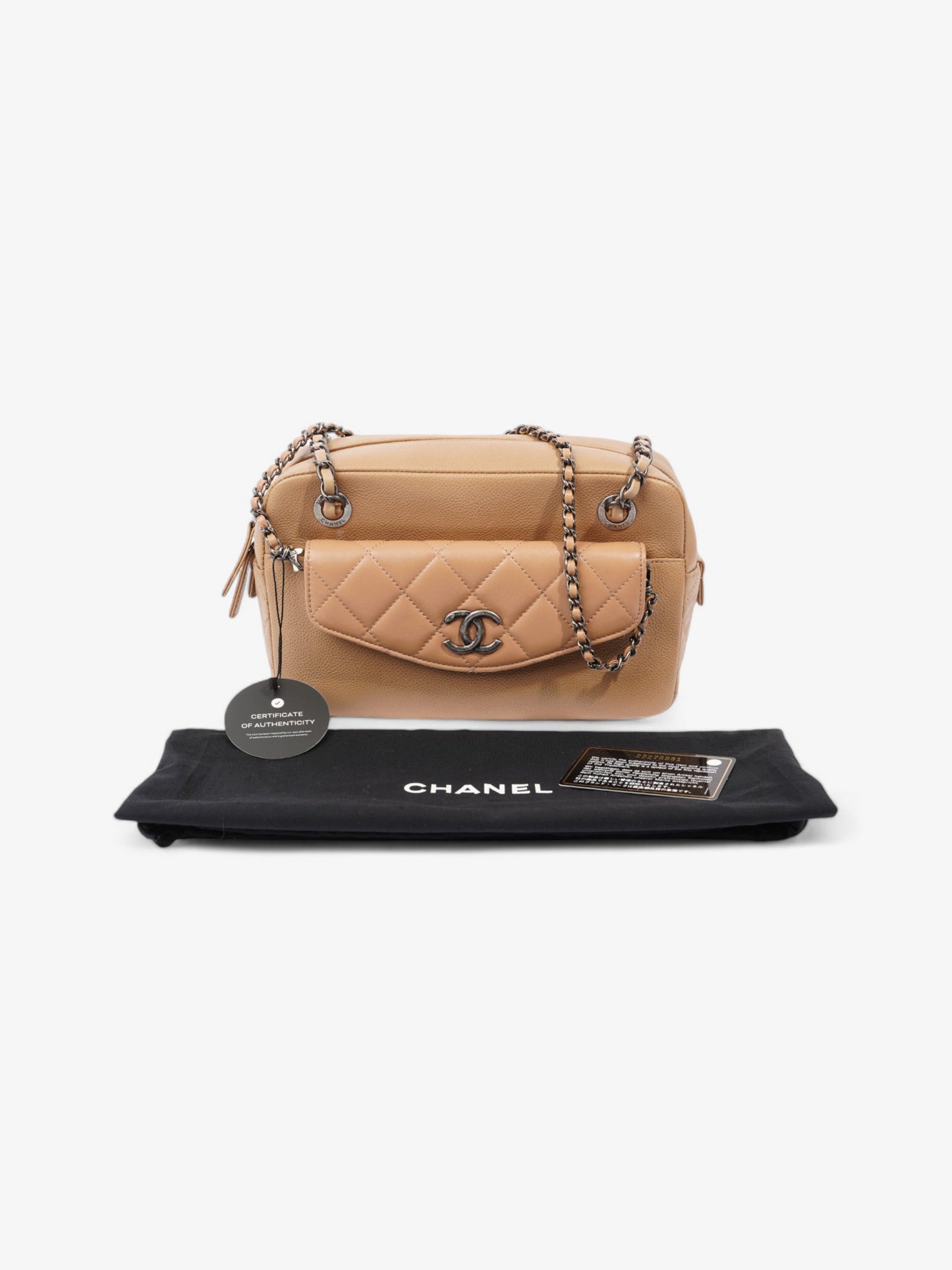 Chanel Coco Break Camera Bag Beige Caviar Leather