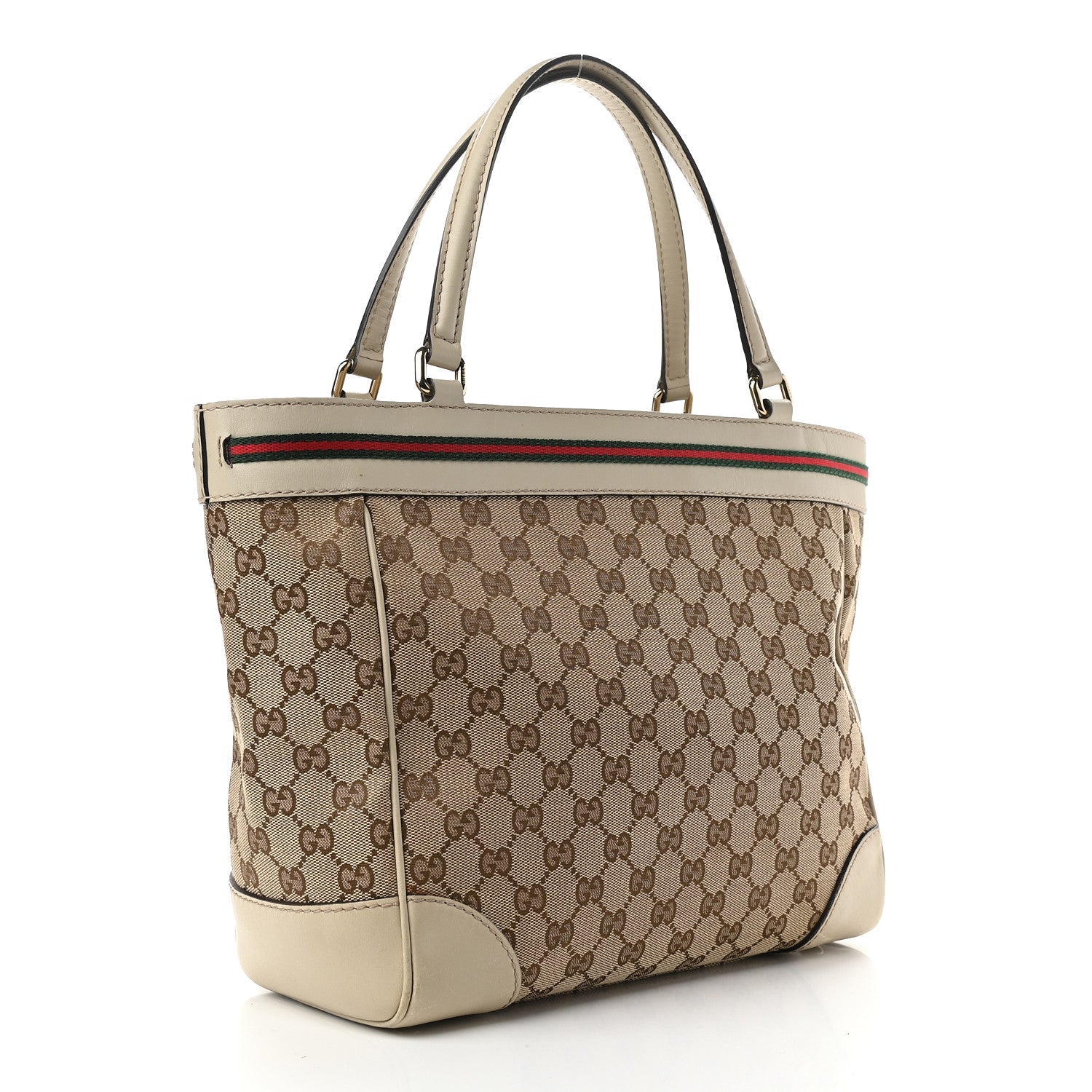Gucci Caro Leather Canvas Tote
