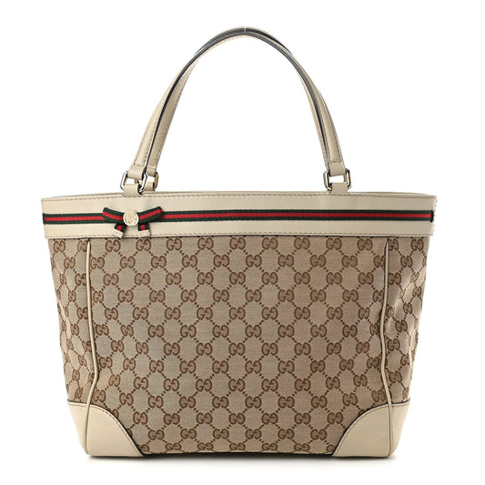 Gucci Caro Leather Canvas Tote