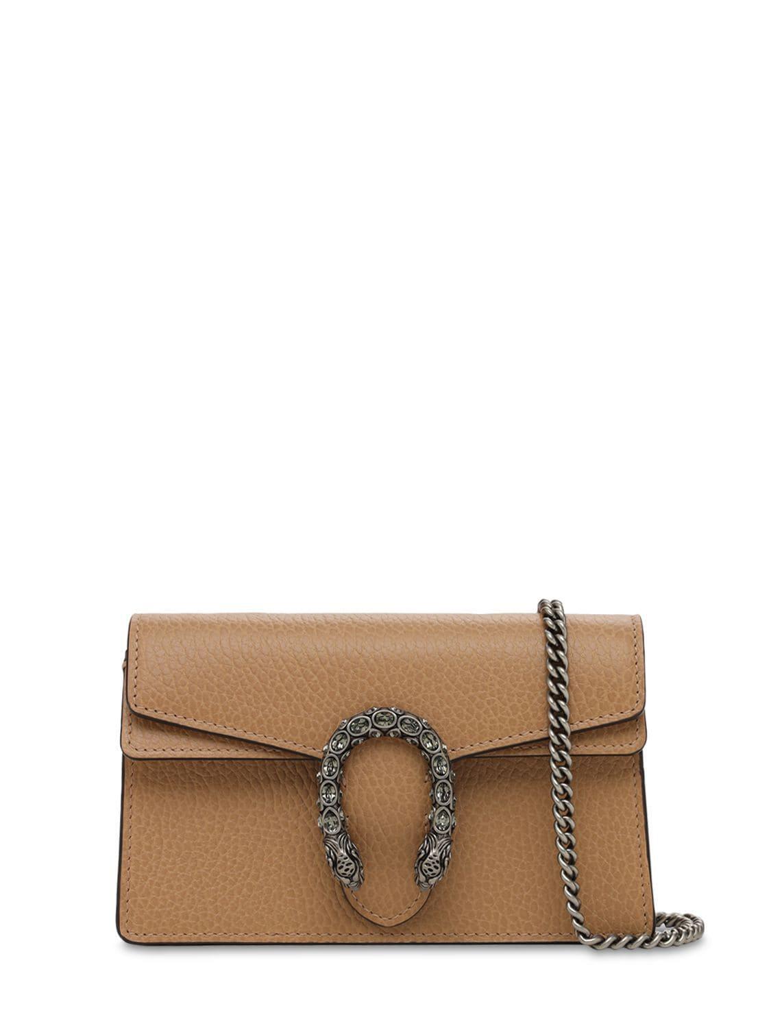 GUCCI MINI DIONYSUS LEATHER SHOULDER BAG