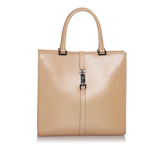 GUCCI PISTON LOCK JACKIE VINTAGE CALFSKIN TOTE BAG